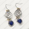 Natural Lapis Lazuli Hollow Spiral Hoop Earrings Creative Ethnic Style Dangle Earrings for Women