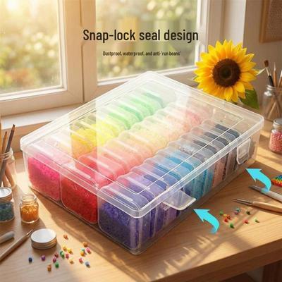 Transparent Perler Beads Storage Box for Small Handmade Diamond Beading