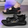 Sandali da Spiaggia da Esterno da Uomo alla Moda con Suola Morbida Sandali Estivi di Alta Qualità Scarpe da Spiaggia Maschili a Doppio Uso Sandali Beige Antiscivolo a Punta Aperta