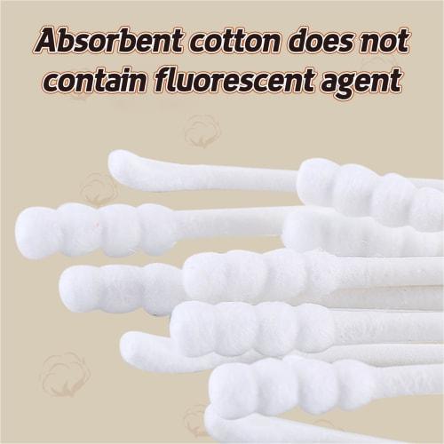 Baby Safety Cotton Swabs, Cotton Buds for Babies | Double-Ended Swabs with Storage Case | Wooden Sticks, Cleaning Tool for Hygiene and Beauty Care