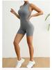 Y2K Zipper Back V-Peach Hip Sports Yoga Jumpsuit