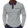 Men S European Size Long Sleeve Zipper Quick Dry Breathable Golf Polo Shirt