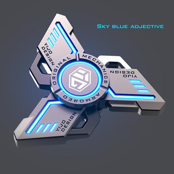 Leuchtende Fidget Spinner Metalllegierung Hand Spinner Mute Bearing Nachtleuchtendes Senior Gyro Stressabbau Spielzeug für Erwachsene Geschenke