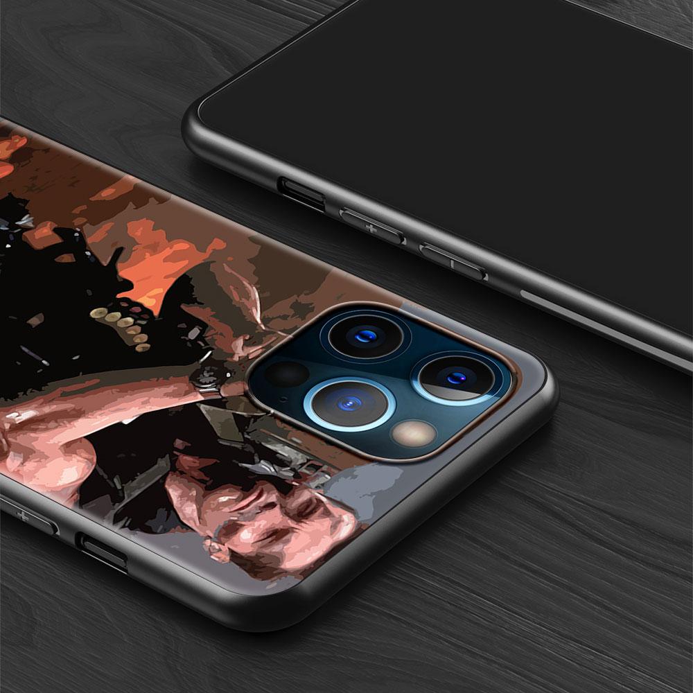 Mobile Phone Case For iPhone 14 15 11 12 13 16 Pro Max 16 Plus XS Black Soft Cover Coque Arnold Schwarzenegger Commando 1985