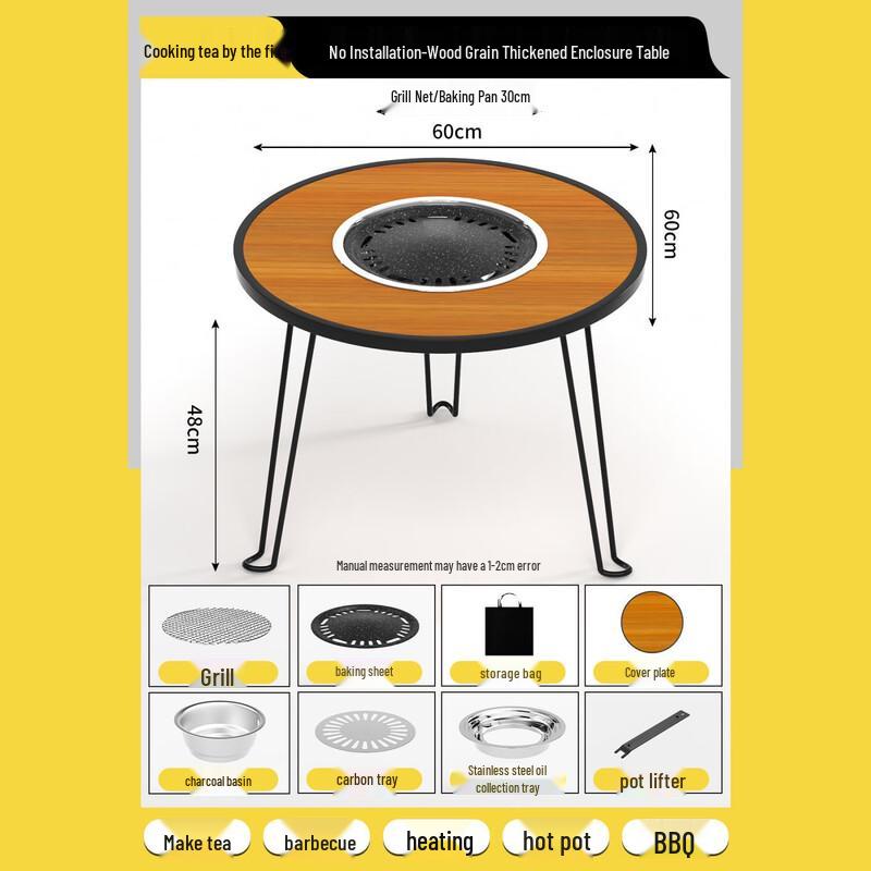 ZISIZ Portable Folding BBQ Grill & Tea Ceremony Stove