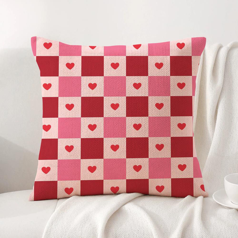 Valentines Day Cushion Cover Natural Linen Organic Fabric DoubleSided Printing Sofa Home Decor Gift Pillow Cover