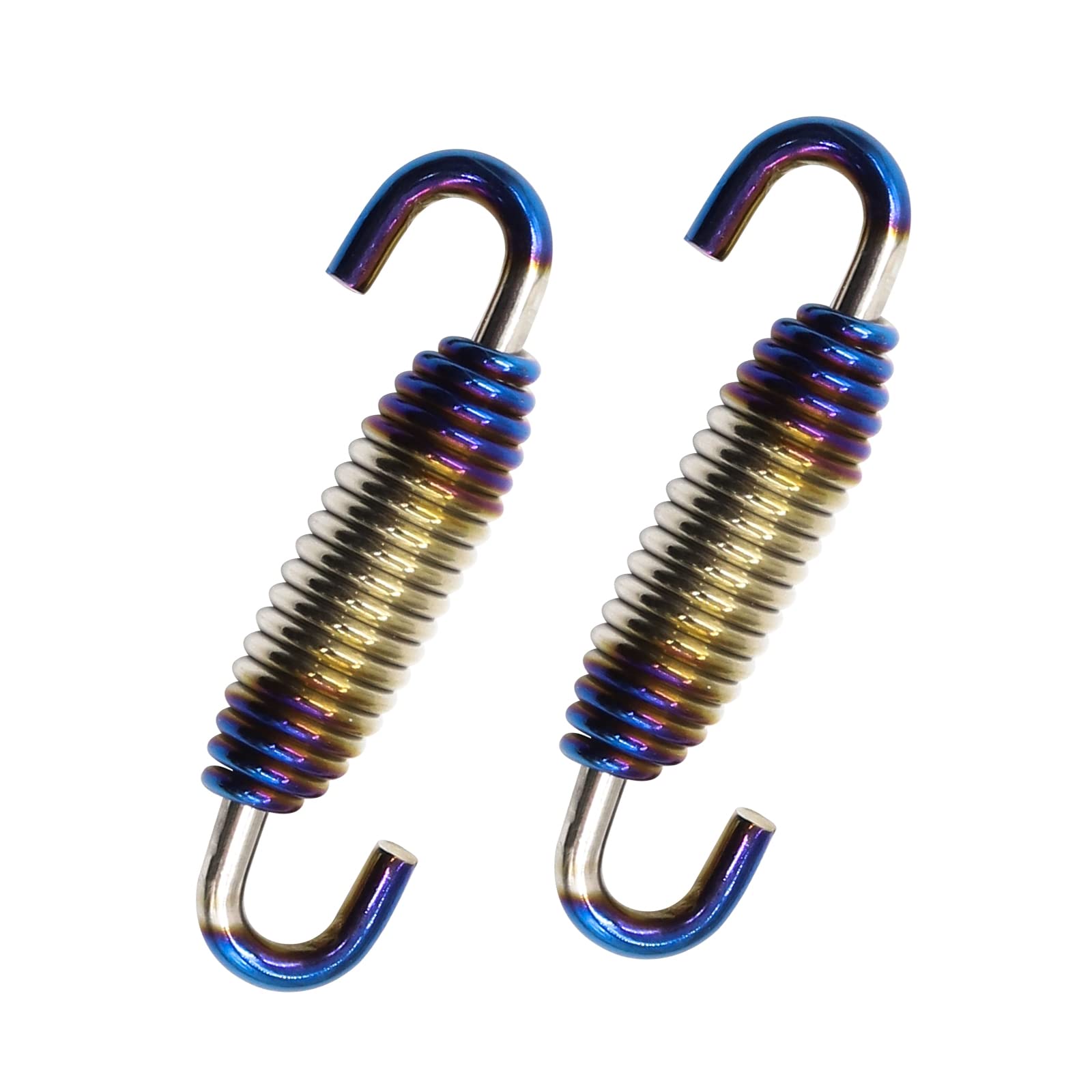 

Biqing 55mm Motorcycle Exhaust Pipe Springs, Universal Stainless Steel Muffler Exhaust Pipe Spring Hook for Bike Scooter ATV (Multicolor, 2pcs)