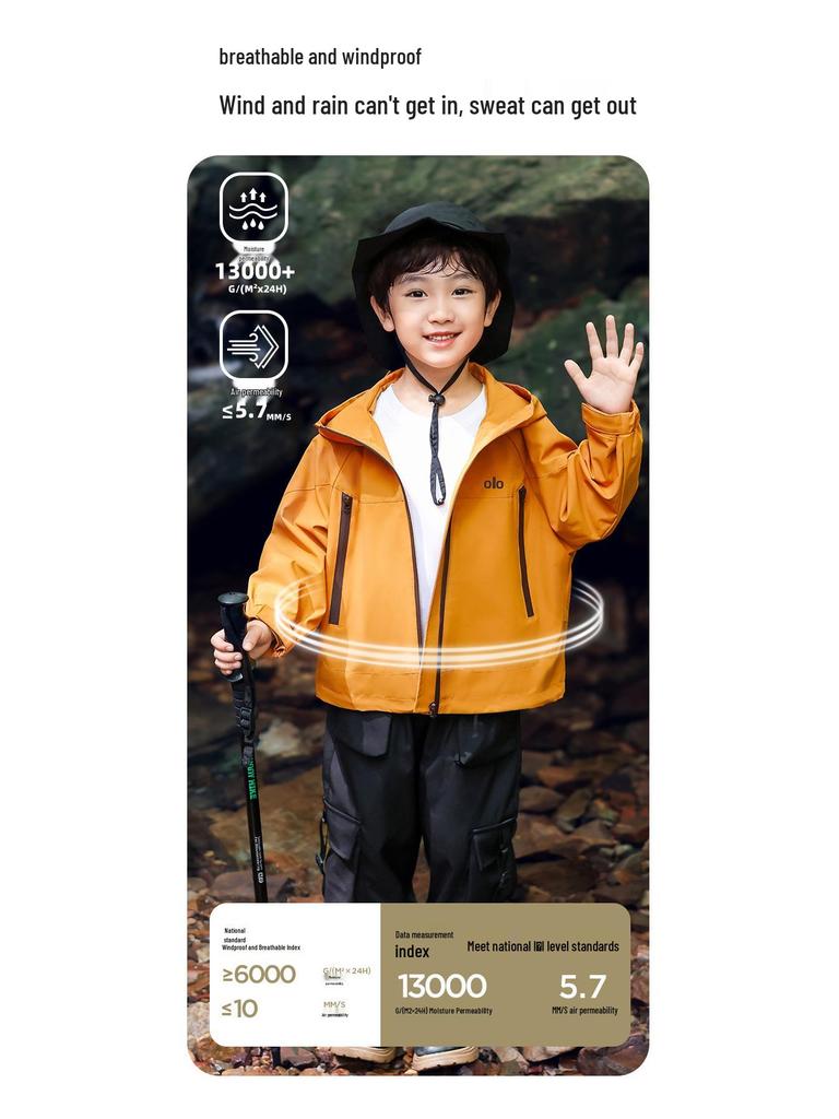 Boys' 3-in-1 Windbreaker Jacket - 2025 Spring/Autumn Kids' Waterproof Outdoor Coat