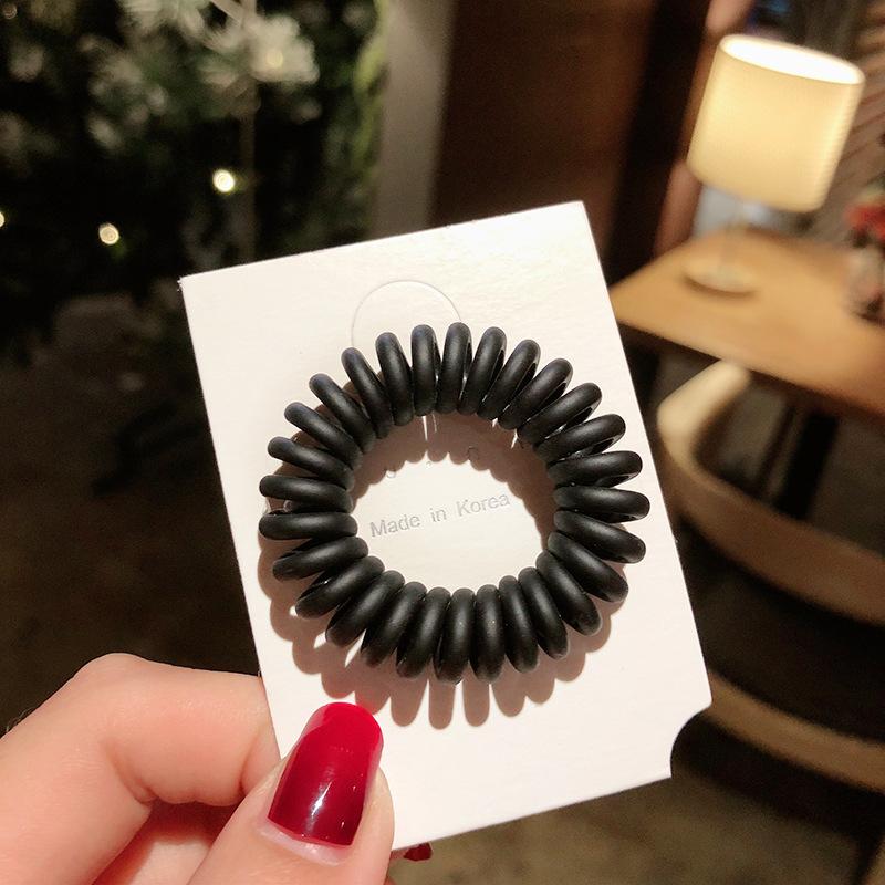 Telephone Line Hair Band Women's Hair Rope Korean Seamless Matte Hair Band Simple Rubber Band Tie Hair Rubber Band