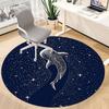 1pc Whale Shark, Starry Night Office Round Area Rug, Under Office Chairs Bedroom Living Room Home Decor, Room Deco