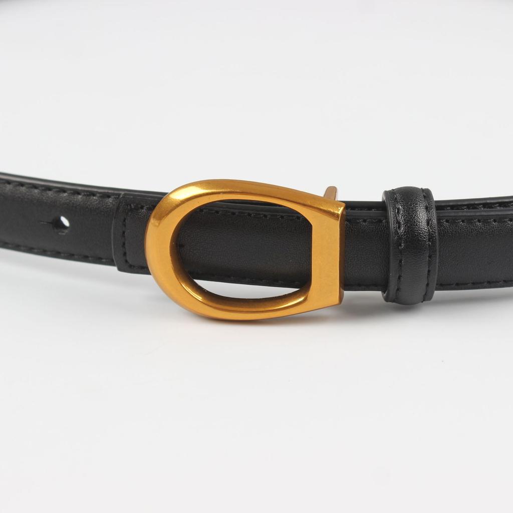 Women'S Leather Thin Belt Decorative Shirt Waist Seal With Dress Suit Waist (2Cm 8 Colors Optional)