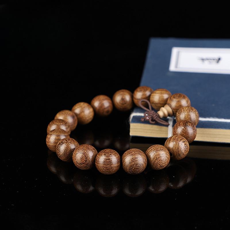Golden Silk Sandalwood Bracelet 2.0 Old Material Wooden Buddha Bead Bracelet for Men and Women Couples Jewelry Sandalwood Rosary Cultural Play Jewelry