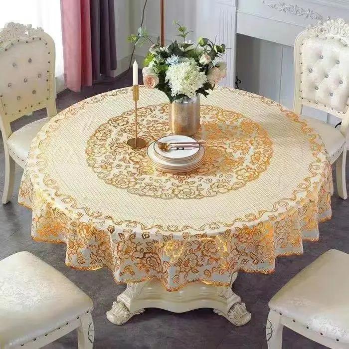 Thickened Circular Square Tablecloth Waterproof Oil Proof Washable PVC Desk Mat Simple Table Cloth for Household Dining Tables