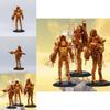 Gold Clock Man Action Figure Hand-made Joint Movable Transforming Clock Man King Toy Decor 17cm Pvc