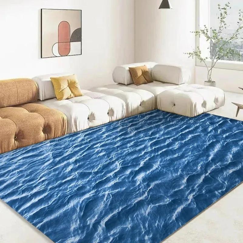 3D Ocean Sea Water Carpet Print Rug Home Decor Living Room Carpet Non-slip Floor Mat Kitchen Bedroom Entrance Doormat Play Mats