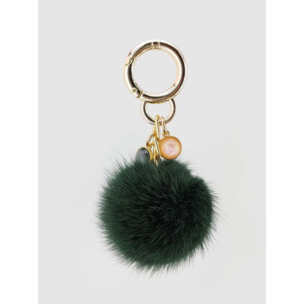 LALA Natural Mink Fur Keychain - Green