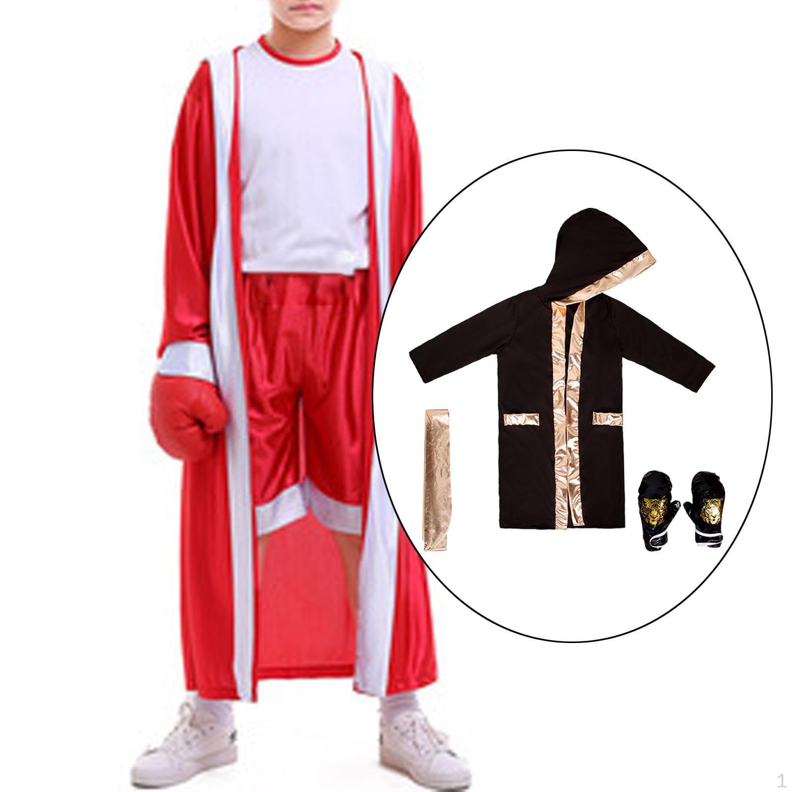 

Детский костюм для бокса на Хэллоуин в подарок на день рождения, универсальный наряд для ролевых игр Black Gold L to XL