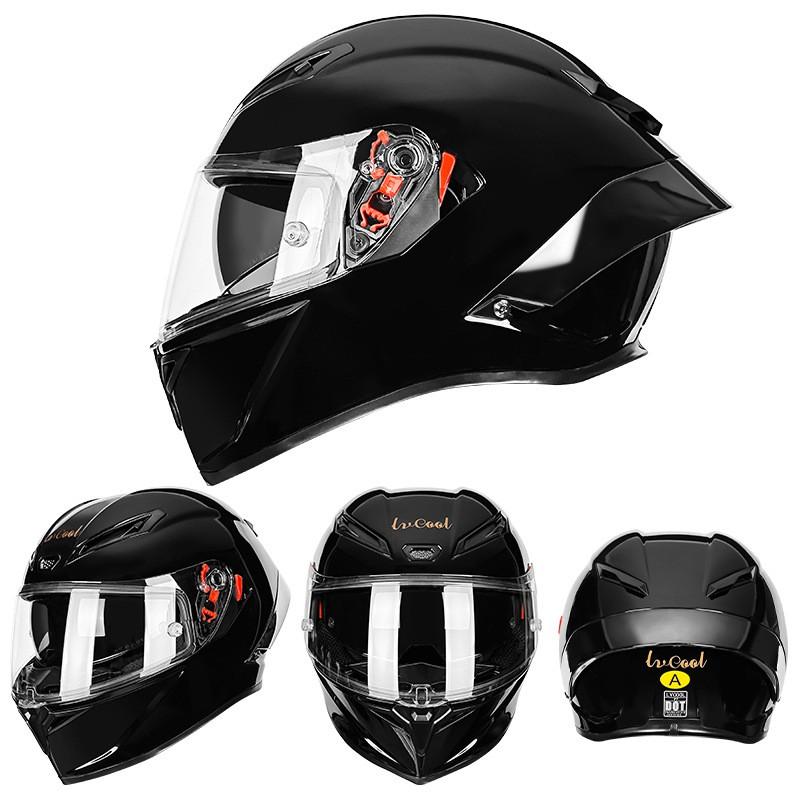 Full Face Motorcycle Helmet With Dual Visor ABS Shell 3C Certified All Season Unisex Riding Gear Scooter Bike