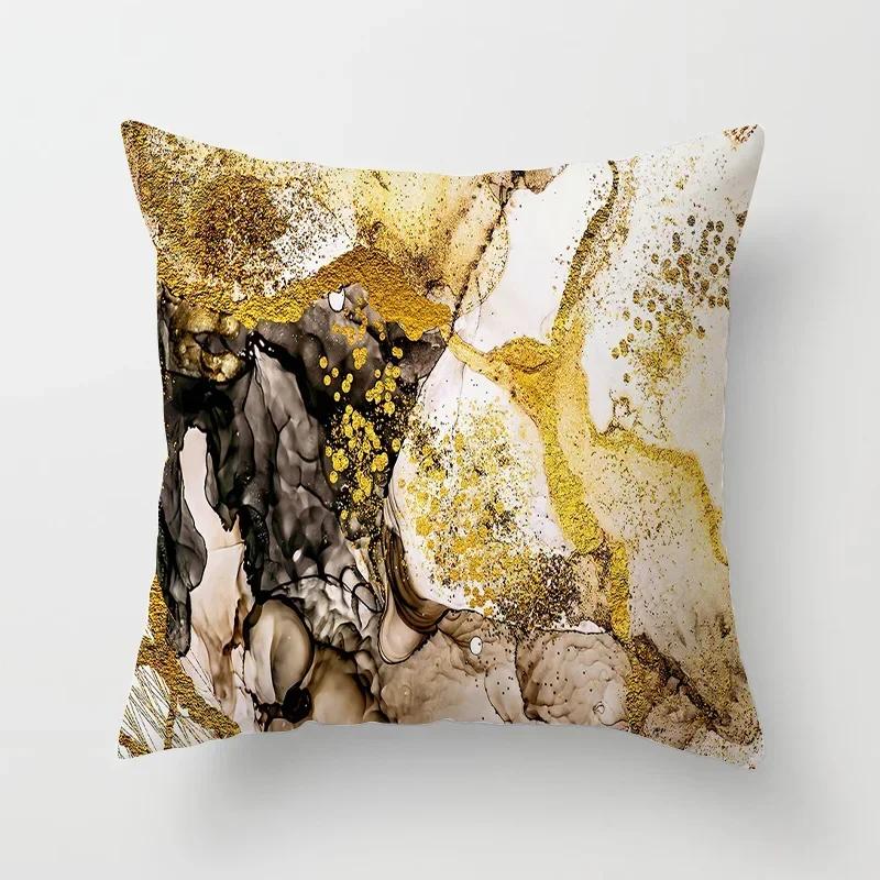 45*45 Marble Ocean Sea Pattern Polyester Throw Pillow Living Room Cushion Cover Home Decoration Sofa Decorative Pillowcase