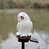Snowy Owl Stake Lamp Solar Resin Waterproof Decorative LED Lawn Light for Outdoor Garden Patio
