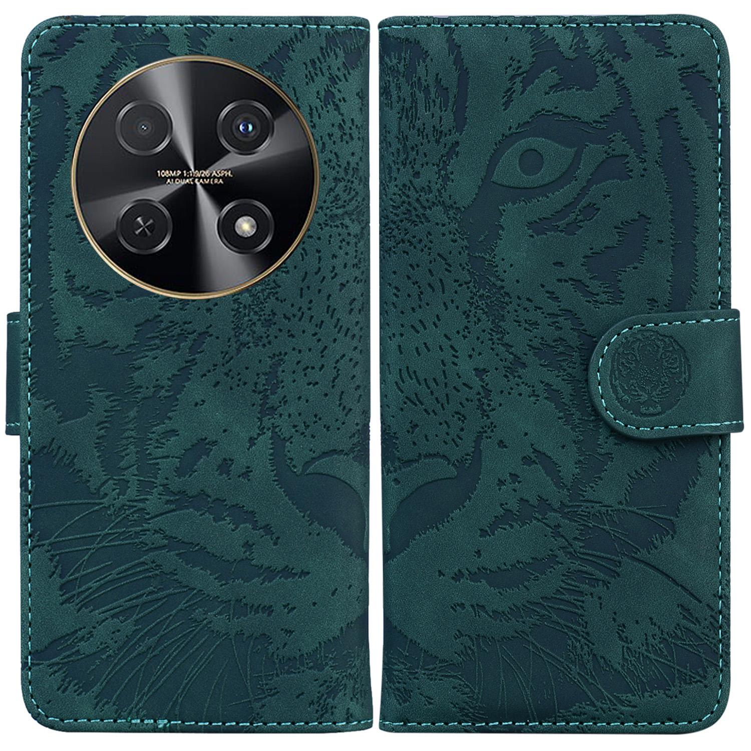 

For Huawei nova 12i 4G Wallet Phone Case Tiger Imprint PU Leather Flip Cover A