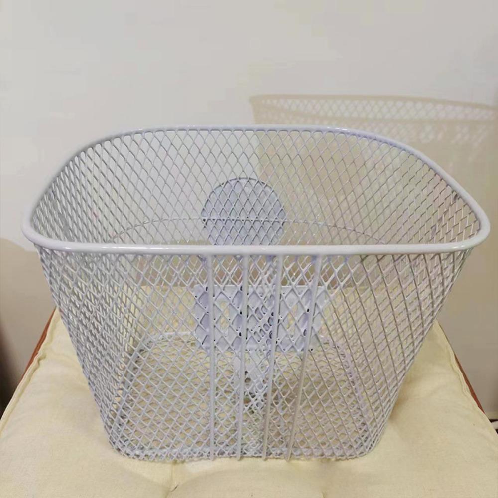 Iron Bike Front Basket White E-Scooter E-bike Basket New Bicycle Front Handlebar Basket
