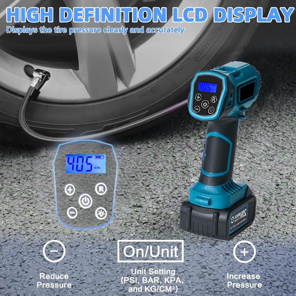 Portable Car Tire Inflatable Pump Multi Functional Electric Inflation Equipment Digital Display Wireless Air Compressor