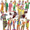 Halloween Clown Costume Set for Adults: Circus Outfit with Wig and Mask