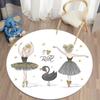 Crystal Velvet Ballet Dancer Round Rug,Cute Fairy Cartoon Print Non Slip Floor Mat for Bedroom,Living Room, Play Area,Home Decor
