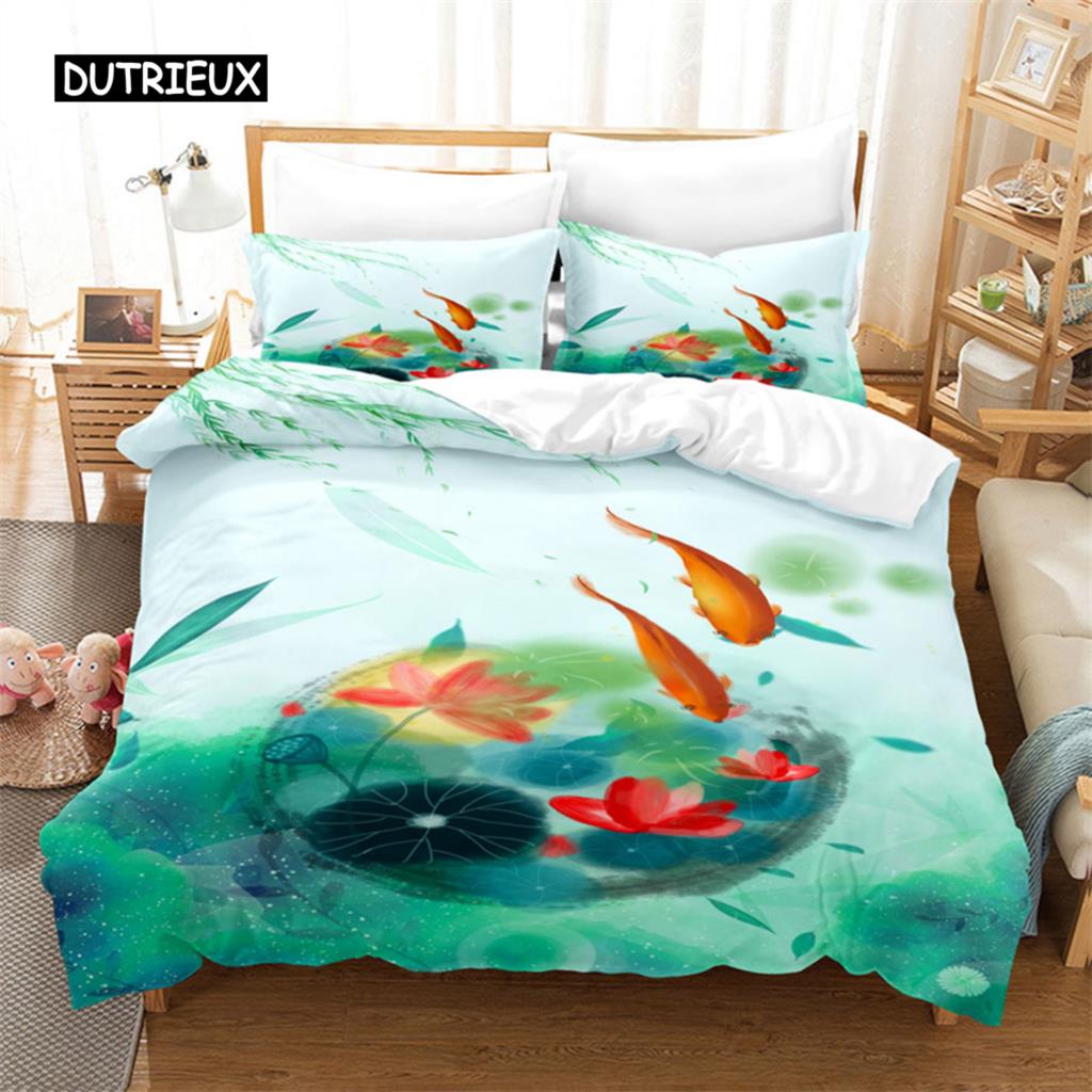 

Pink Lotus Duvet Cover Set Natural Jingguan Bedding 200x200 220x240cm for Women Kids Bedroom Decor EU single(135x200cm)