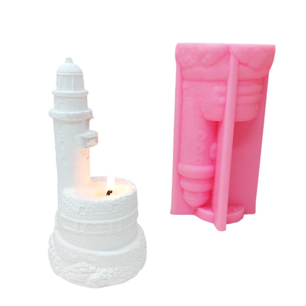 Lighthouse Shaped Resin Silicone Molds for Tealight Holder Candle Holder Home Decoration Silicone Candle Cup Molds