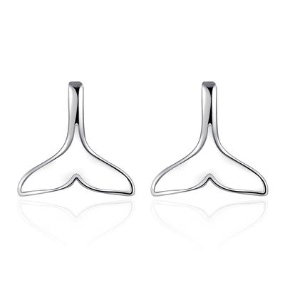 Japan and Korea Silver-plated Ear Jewelry Women's Cross-border Small Fashion Temperament Earrings Beautiful Fish Tail Earrings