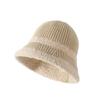 Two-line Women's Bucket Hat with Poggle Knit Winter Beanie