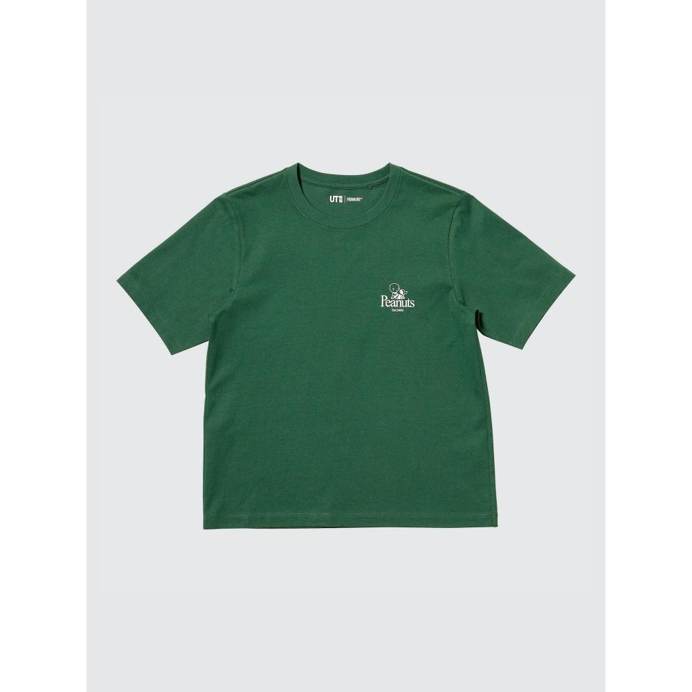 

Uniqlo PeanUTs UT Графическая футболка с коротким рукавом H 59 DARK GREEN/WOMEN XS