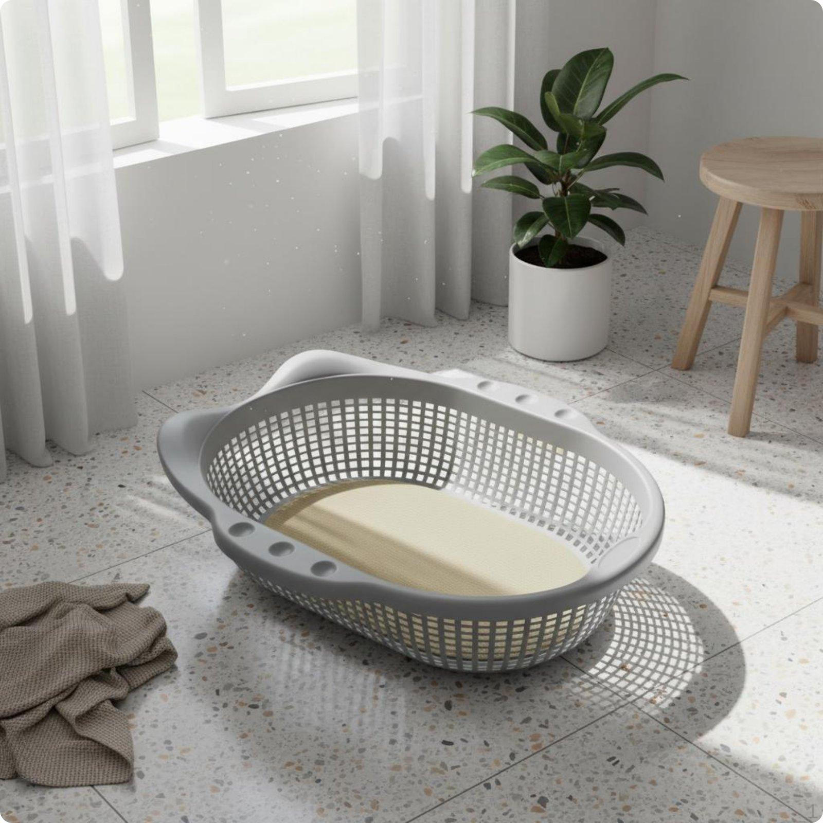 Breathable Cat Basket Bed Washable with Cushion All Season Pet Resting