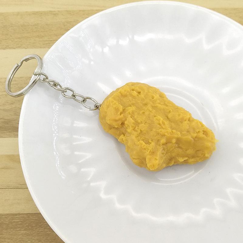Simulated Fried Chicken Leg & Wing Keychain - Chicken Nugget & Popcorn Food Toy Pendant