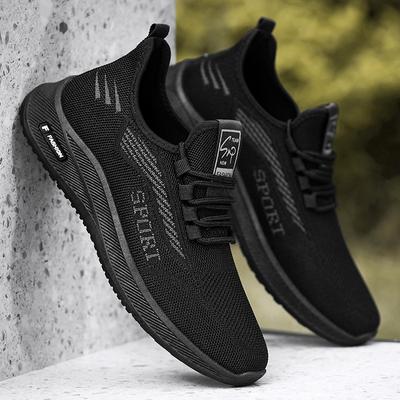 Men's Sports Shoes Breathable Casual Spring and Autumn New Style Flying Woven Soft Sole Shoes Men