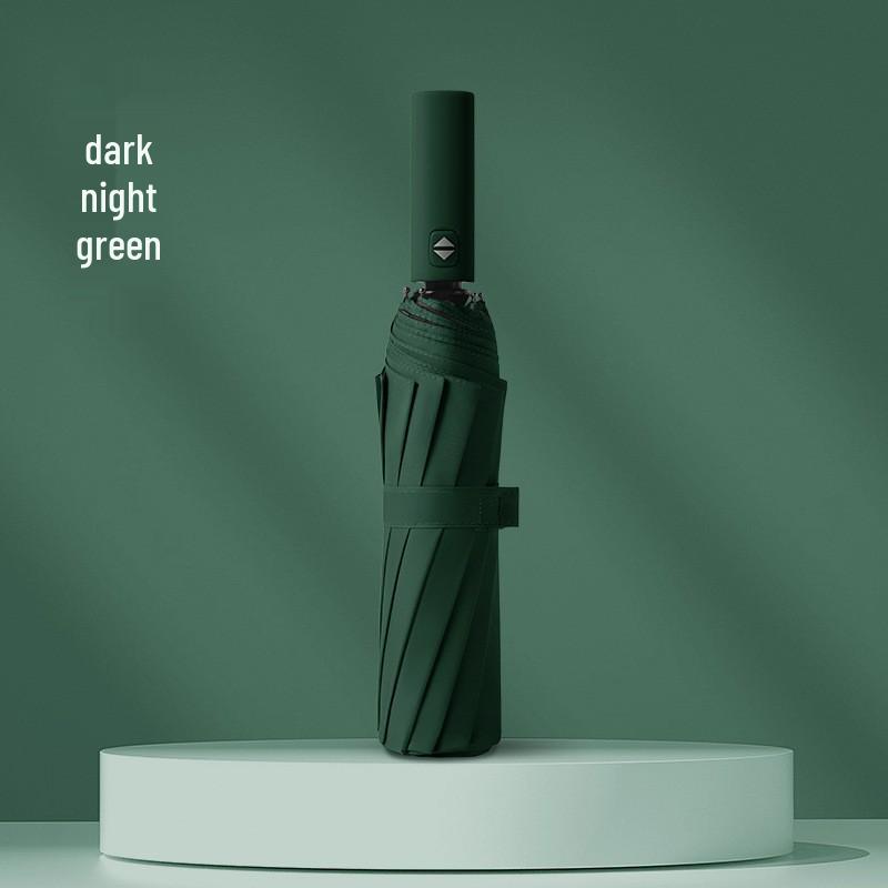 Fully Automatic 10-Rib UV Protection Folding Umbrella - Black Glue Sunscreen for Rain or Shine