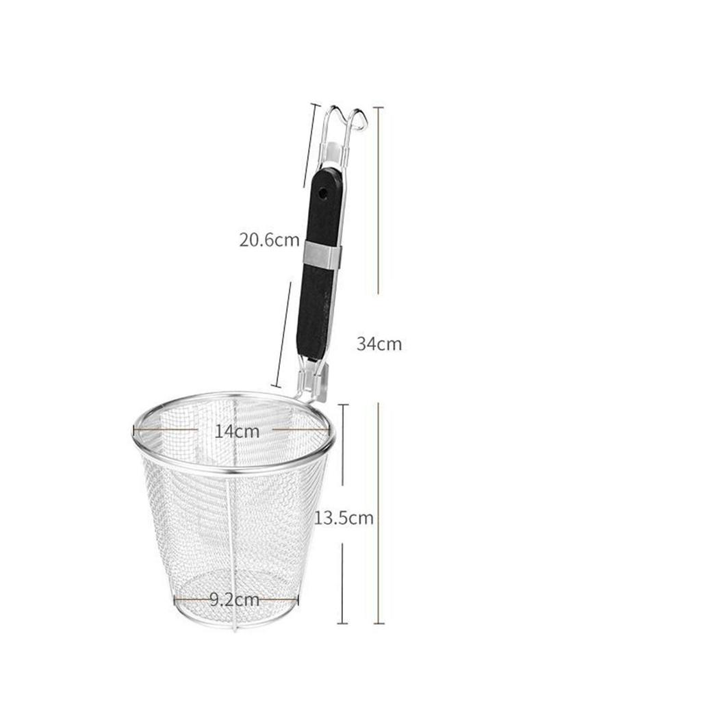Boil Basket Frying Food Basket Portable Hot Pot Colander Pasta Strainer Noodles Colander for Chips Cooking Draining Barbecue