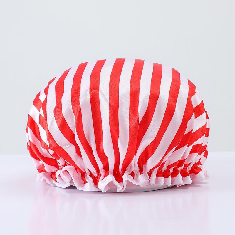Double-Layer Waterproof Adult Bath & Hair Cap - Makeup, Kitchen, Anti-Oil, Thickened; Customizable Logo