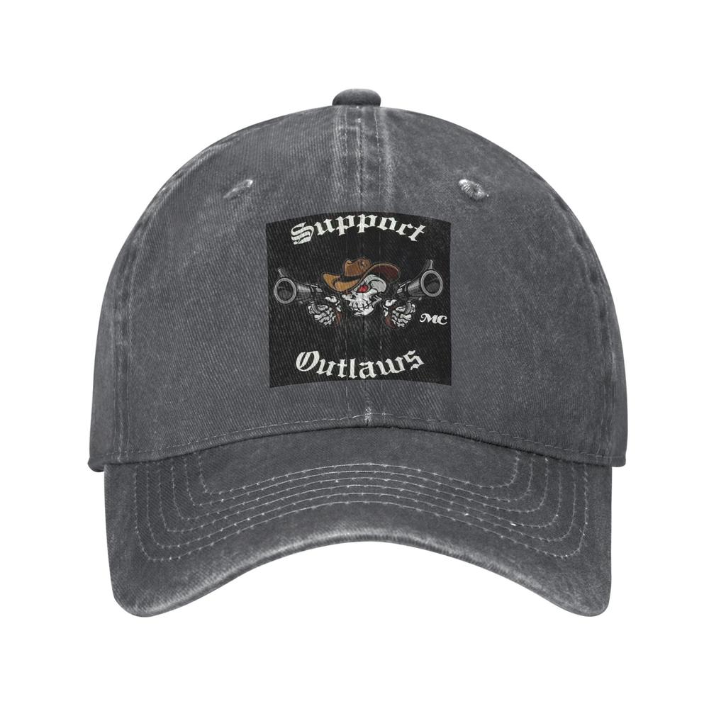 Unisex Baseball Hats Outlaws Mc Support Denim Fabric Outdoor Baseball Caps Hip Hop Cap Casquette