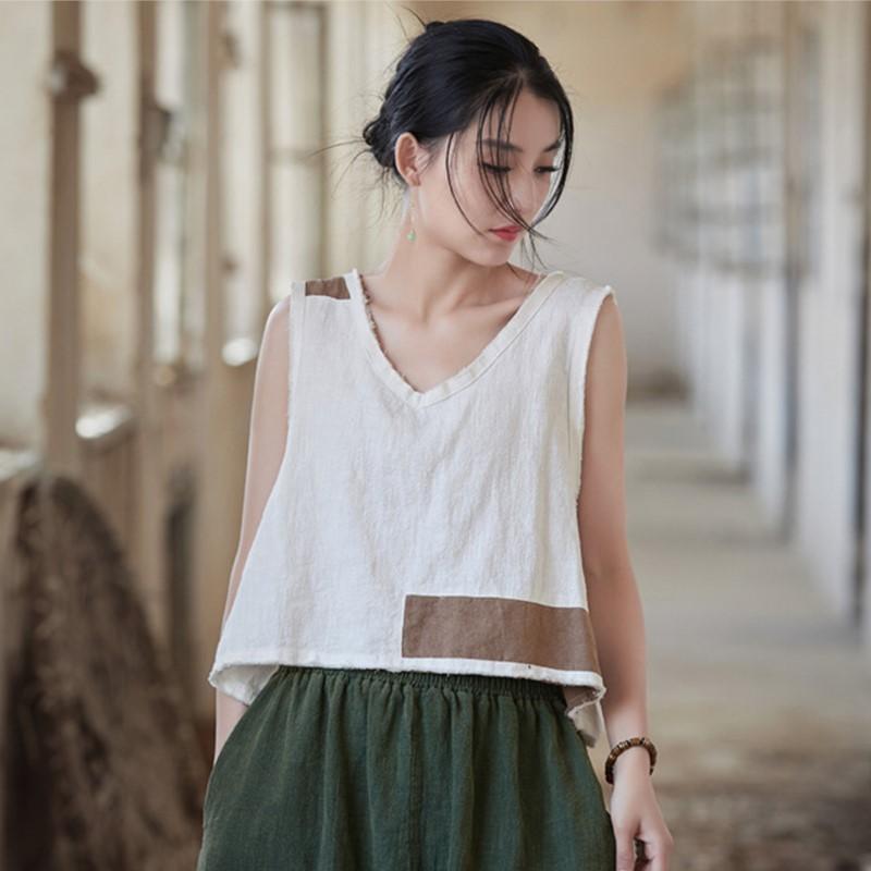 

Johnature Женские винтажные майки-топы Летние свободные повседневные мягкие женские майки без рукавов One Size белый