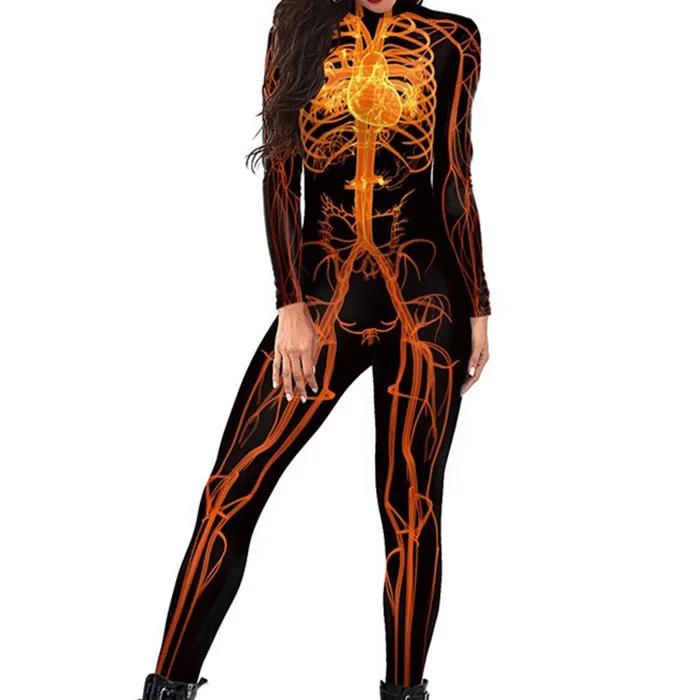 3D Digital Printing Stage Performance Costumes Adults Halloween Events Carnival Theme Party Cosplay Outfit Pretend Game Jumpsuit