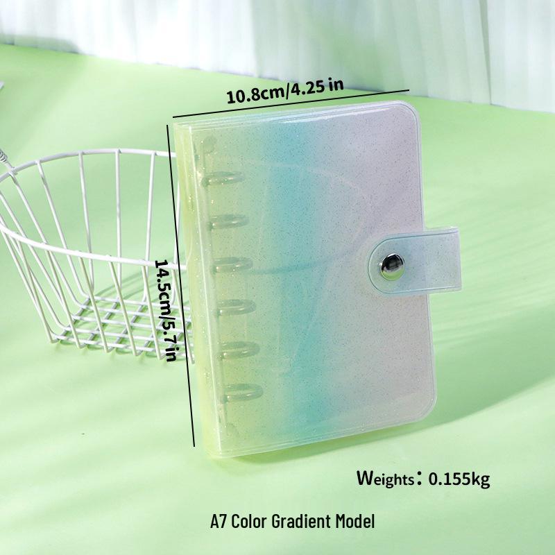 Couverture transparente A7 en PVC à 6 trous pour carnet à feuilles mobiles