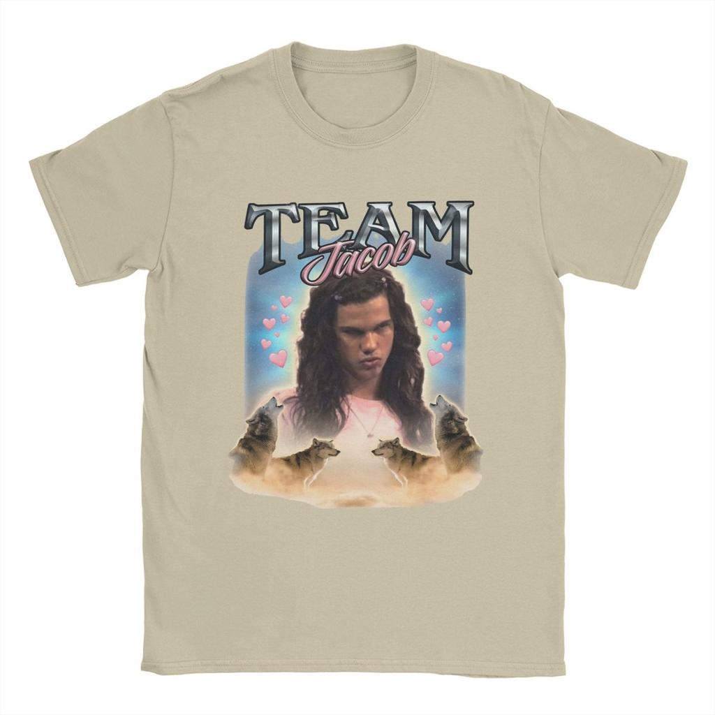 Unisex T-Shirt Team Jacob Verflucht Fan Collage Twilight 100% Baumwolle T-Shirt Kurzarm T-Shirt Rundhals Kleidung Druck