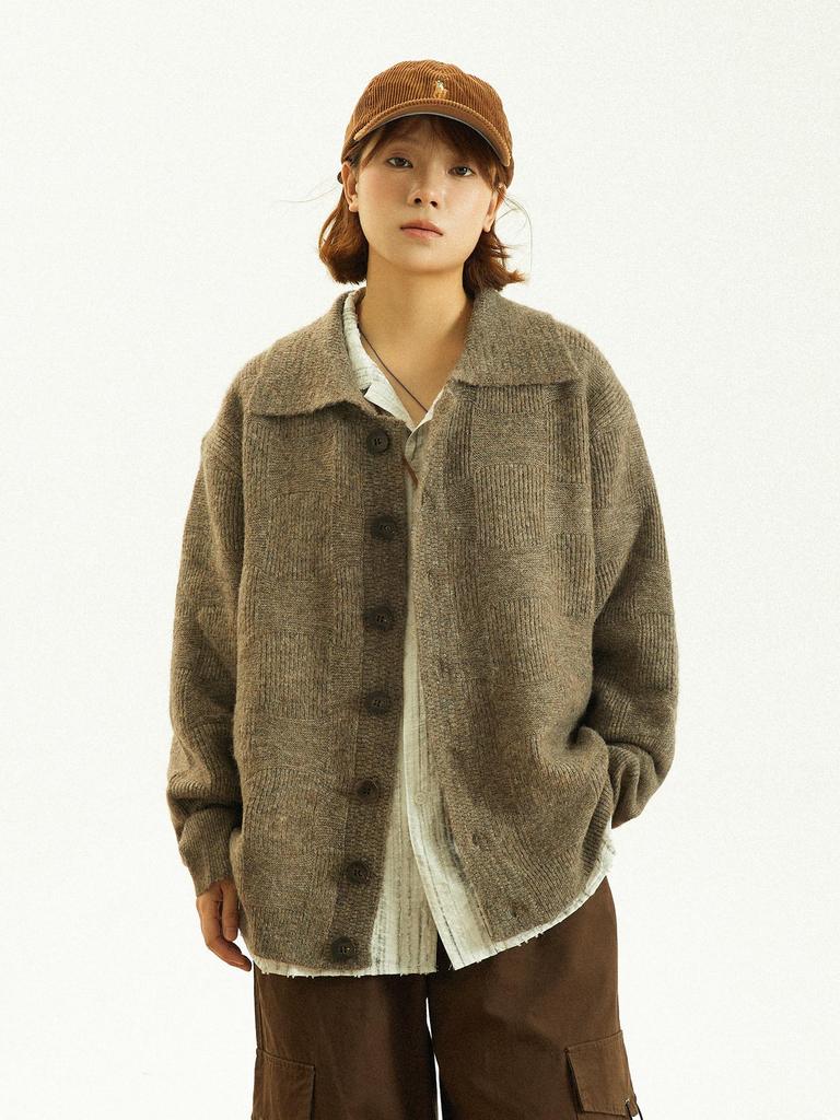 Unisex Japanese Knit Cardigan Jacket for Autumn/Winter - Heavyweight, Versatile, Loose Style