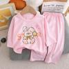 Conjuntos para niños Ropa de estar en casa Pijamas de manga larga para niños Lindo diseño Tejido ligero y cómodo Conjunto de ropa de dormir