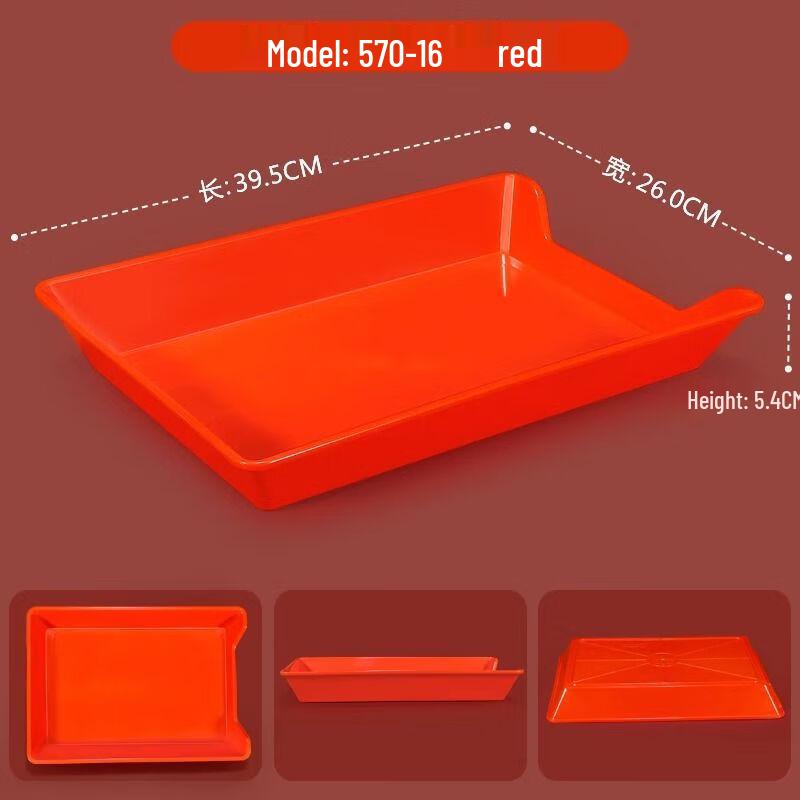 Rectangular Plastic Serving Tray for BBQ Hotpot Buffet (10-Pack)