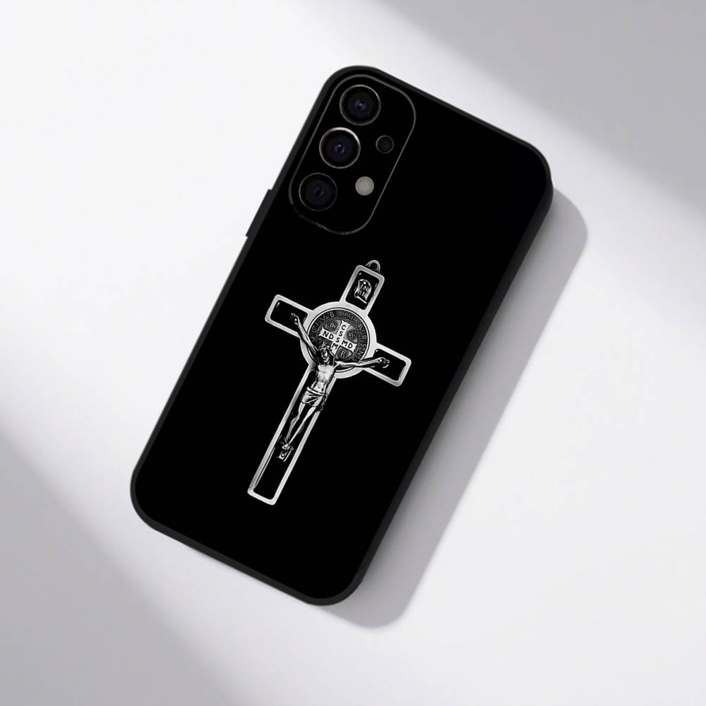 

Іконка Православного Хреста Чохол для Телефону Для Samsung S25,S24,S21,S22,S23,S30,Ultra,S20,Plus,Fe,Lite,5G Чорна Кришка Samsung S25