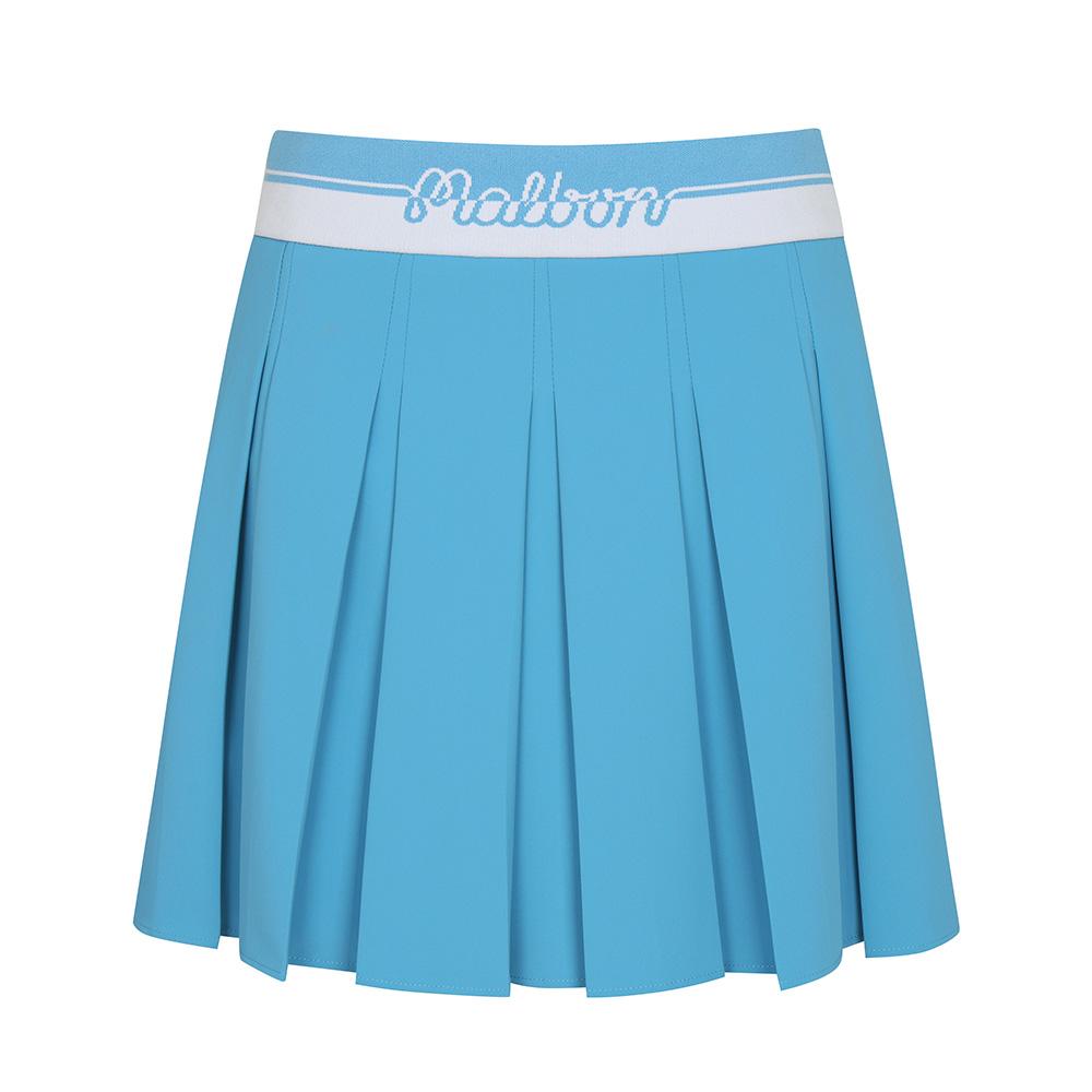 MALBON GOLF Wide Logo Banded Pleated Skirt Blue (Woman)